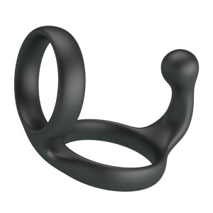 CRAZY BULL - FLORIAN DOUBLE COCK AND BALL RING BLACK